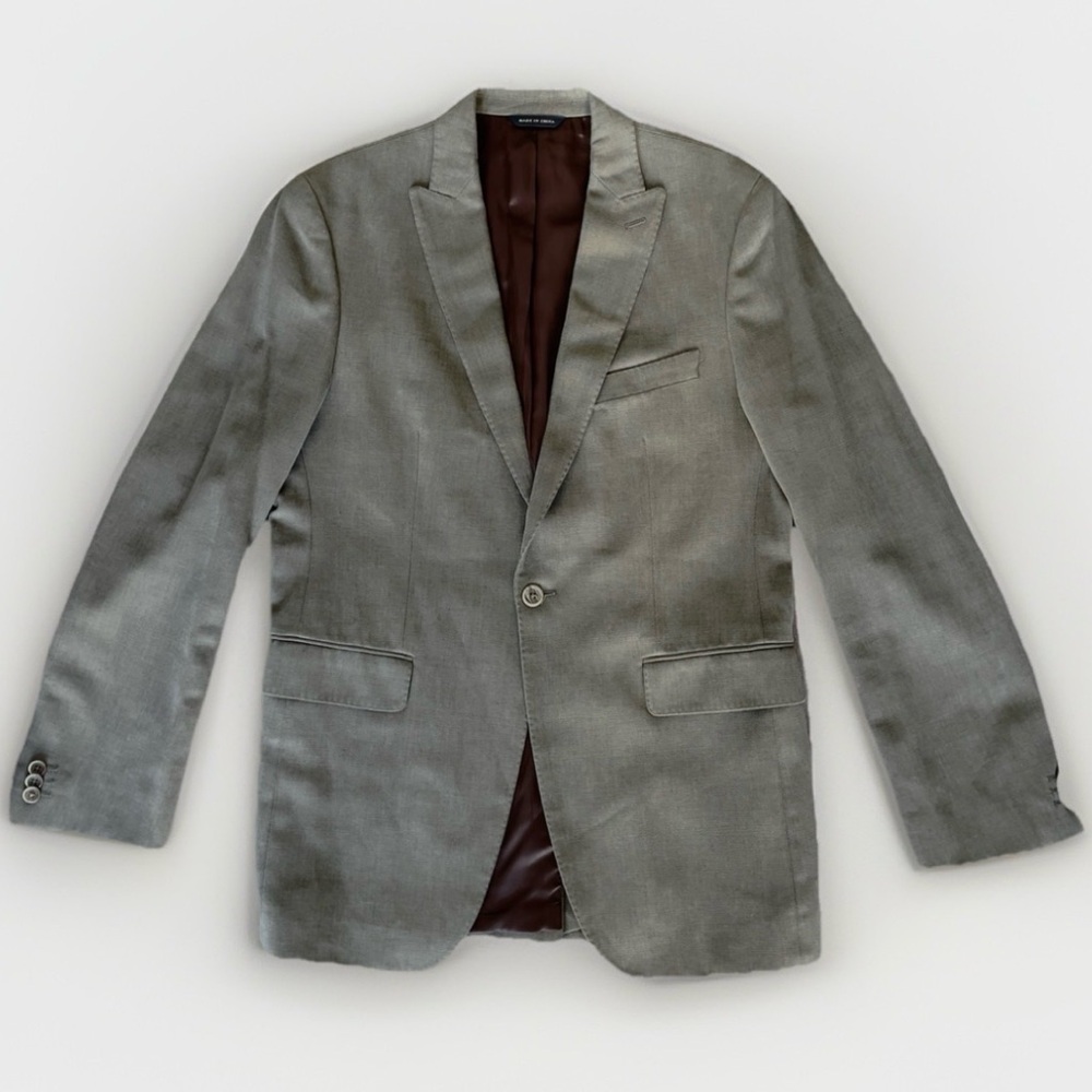 Banana Republic Mens Gray Blazer 40R Tailored Fit Tessuti Sondrio Sport Coat.